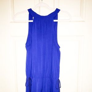 Socialite Nordstrom Romper Halter Tie Neck Deep V Back Side Ties Cobalt Small